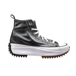 Converse Sneakers Run Star Hike High Metallic Black Leather Unisex M 5 W 6.5 New